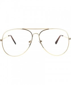 Aviator Oversized Clear Lens Aviators Unisex Large Round Aviator Glasses - Gold - CO18CZIMIR8 $10.41