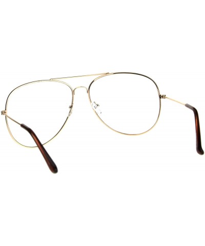 Aviator Oversized Clear Lens Aviators Unisex Large Round Aviator Glasses - Gold - CO18CZIMIR8 $10.41