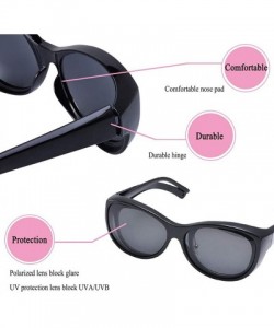 Oversized Polarized Oversized Wrap Around Shield Sunglasses Fit Over Sunglasses for Woman Man - Black - CI190E8QUOD $19.45