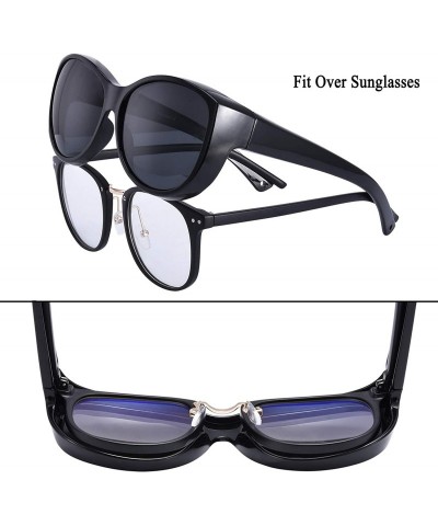 Oversized Polarized Oversized Wrap Around Shield Sunglasses Fit Over Sunglasses for Woman Man - Black - CI190E8QUOD $19.45