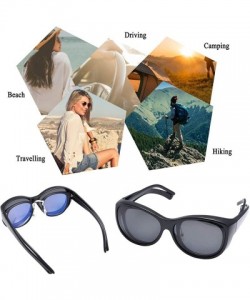 Oversized Polarized Oversized Wrap Around Shield Sunglasses Fit Over Sunglasses for Woman Man - Black - CI190E8QUOD $19.45