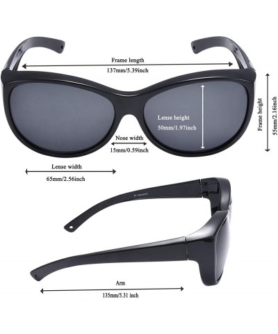 Oversized Polarized Oversized Wrap Around Shield Sunglasses Fit Over Sunglasses for Woman Man - Black - CI190E8QUOD $19.45