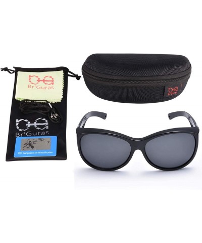 Oversized Polarized Oversized Wrap Around Shield Sunglasses Fit Over Sunglasses for Woman Man - Black - CI190E8QUOD $19.45