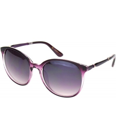 Round Womens 90s Round Butterfly Plastic Gradient Lens Sunglasses - Purple Gradient Purple - C518NUW9TUA $23.21