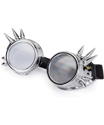 Goggle Cosplay Kaleidoscope Glasses Refraction Lens Eyewear Steampunk Goggles - Silver - C418T0E4HCR $10.26