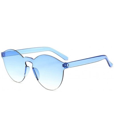 Round Unisex Fashion Candy Colors Round Outdoor Sunglasses Sunglasses - Blue - C61908MLAZN $13.21