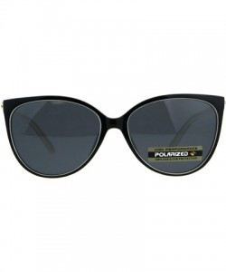 Butterfly Womens Polarized Lens Sunglasses Rhinestone Fashion Butterfly Frame - Black Ivory - C118CY50RMD $12.80