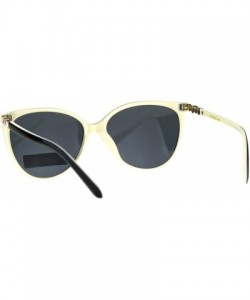 Butterfly Womens Polarized Lens Sunglasses Rhinestone Fashion Butterfly Frame - Black Ivory - C118CY50RMD $12.80