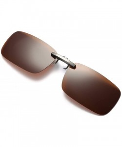 Oval Men Women Detachable Vision Lens Metal Polarized Clip On Sunglasses - Coffee - CT18GY94Y9H $9.48