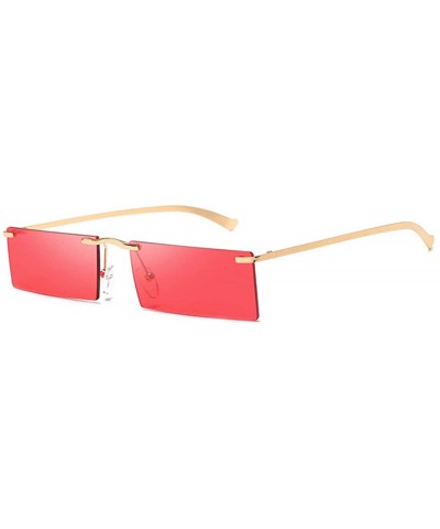 Rectangular Retro Vintage Small Square Eyeglasses Plastic Lenses Sunglasses UV400 - Red - C218NHDH7I0 $20.45