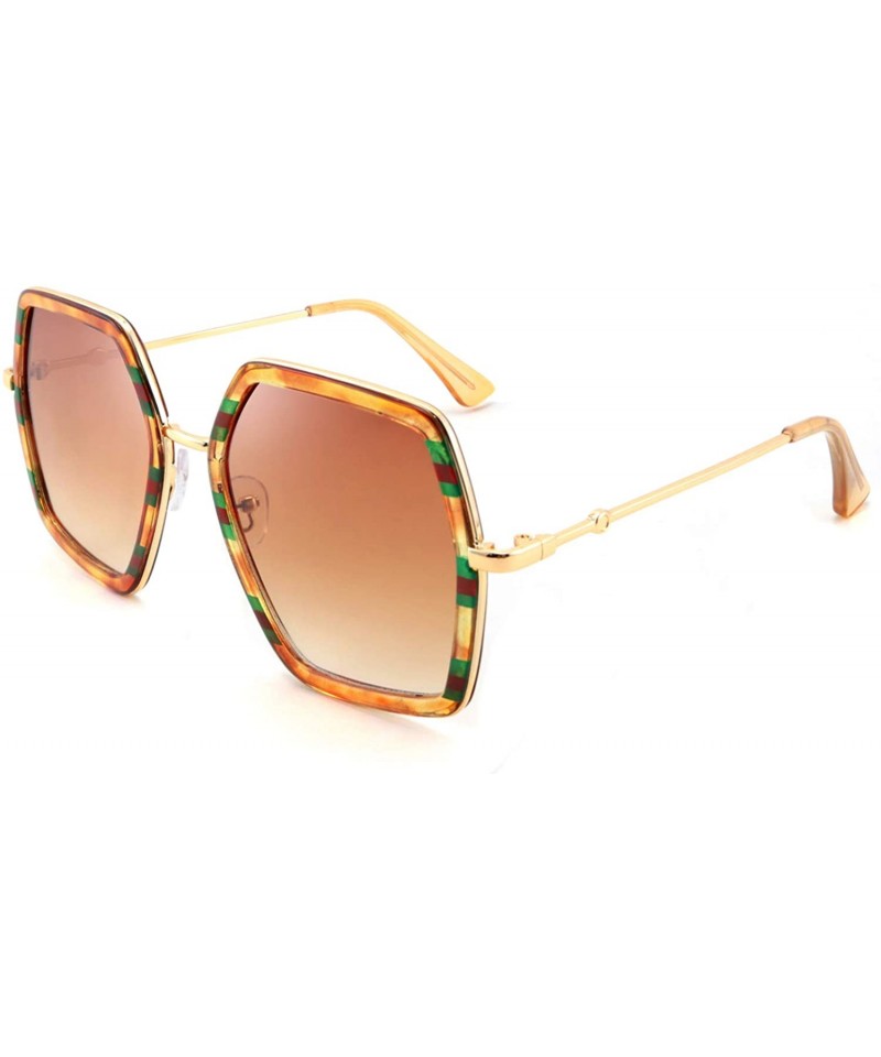 Square Women Large Hexagon Inspired Sunglasses Fashion Irregular Design Style Geometric B2503 - CG19D8UUUEO $17.64