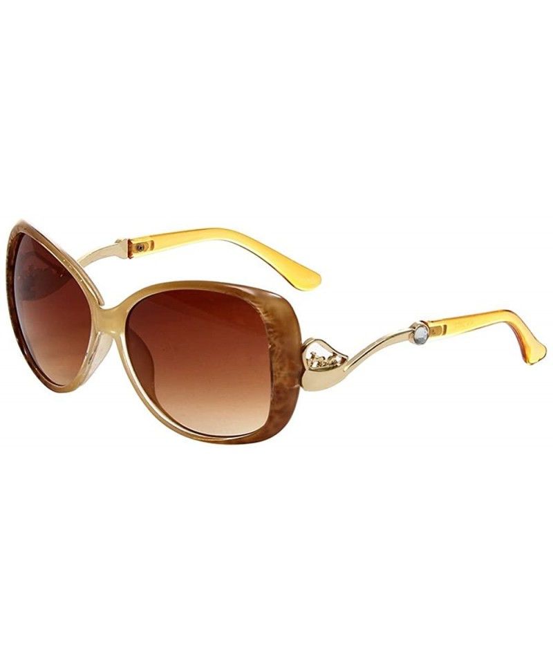 Oversized Vintage Cat's Eye Sunglasses For Women 100% UV Protection Classic Retro Designer Style - Beige - CS11ZSIEHLJ $7.75