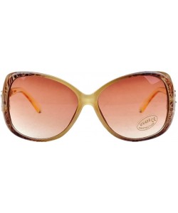 Oversized Vintage Cat's Eye Sunglasses For Women 100% UV Protection Classic Retro Designer Style - Beige - CS11ZSIEHLJ $7.75