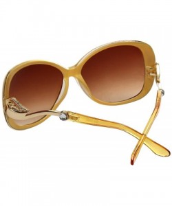 Oversized Vintage Cat's Eye Sunglasses For Women 100% UV Protection Classic Retro Designer Style - Beige - CS11ZSIEHLJ $7.75