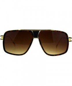 Oversized Oversize Luxury Mobster Racer Mens Designer Sunglasses - Tortoise Gold Brown - C718C90Z0EW $13.20