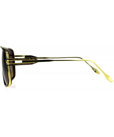Oversized Oversize Luxury Mobster Racer Mens Designer Sunglasses - Tortoise Gold Brown - C718C90Z0EW $28.30
