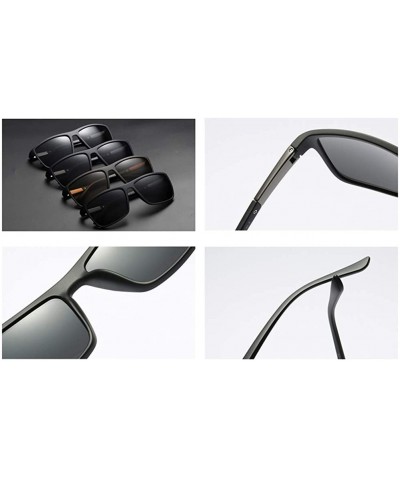 Square TR90 Fashion Polarized Sunglasses Men Square Sun Glasses for Driving 2019 - Brown - CA18HAIZGZ8 $10.70