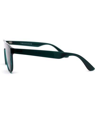 Shield Retro Flat Top Mob Boyfriend Plastic CR39 Polarized Lens Shield Sunglasses - Green Smoke - CO192ALLCXZ $13.98