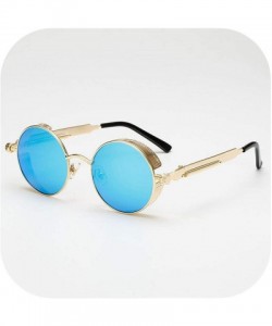 Round Metal Steampunk Sunglasses Men Women Fashion Round Glasses Vintage UV400 Eyewear Shades - 6 - CM199CICTQ3 $32.70