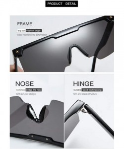 Aviator One-Piece Big Frame Sunglasses for Men and Women 2124 - Tea - CV18AN43ZH9 $9.23