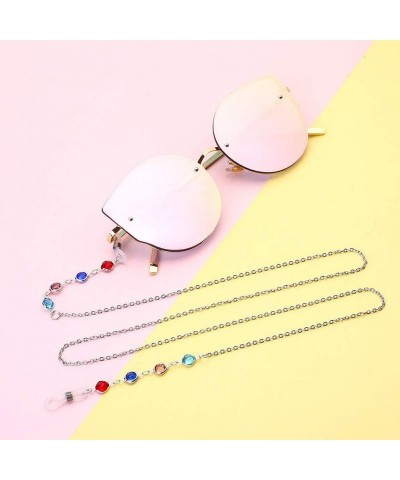Aviator Women Eyeglass Chain Sunglasses Mirrored Lens Shades Strap Holder Necklace Glasses Retainer Glasses Case +Cloth - CE1...