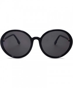 Oversized Vintage Round Sunglasses for Women Classic Retro Designer Style SJ2121 - C1 Black Frame/Grey Lens - CW199E53LOS $15.32