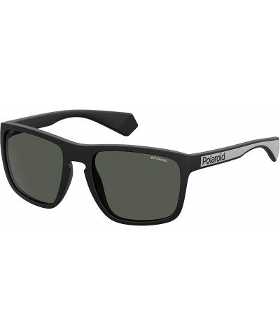 Rectangular POLAROID SUNGLASSES PLD 2079 807 M9 BLACK POLARIZED LENSES - C318OMEA6DY $42.75