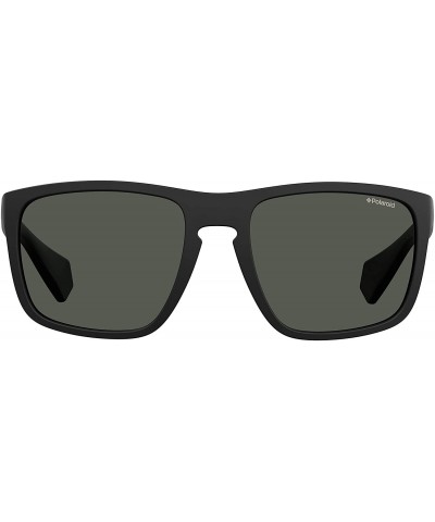 Rectangular POLAROID SUNGLASSES PLD 2079 807 M9 BLACK POLARIZED LENSES - C318OMEA6DY $42.75