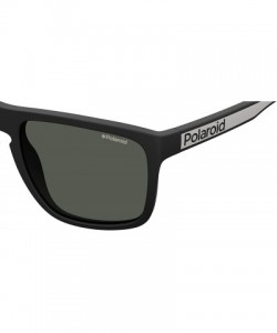 Rectangular POLAROID SUNGLASSES PLD 2079 807 M9 BLACK POLARIZED LENSES - C318OMEA6DY $42.75