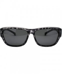 Rectangular TAC Polarized Lens Fit Over Sunglasses Matted Tortoise Print Rectangular UV400 - Grey - C5194G7MH4Q $11.05