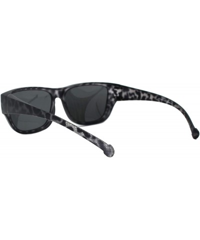 Rectangular TAC Polarized Lens Fit Over Sunglasses Matted Tortoise Print Rectangular UV400 - Grey - C5194G7MH4Q $11.05