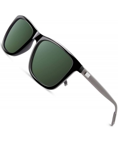 Sport Polarized Sports Sunglasses with Al-Mg Metal Temple for Men Women GQ33 - Black Green - CI187E7705U $17.45