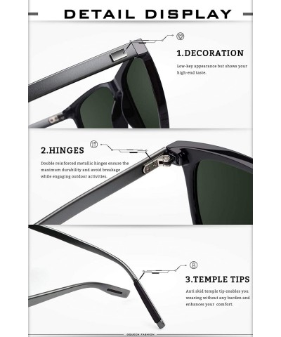 Sport Polarized Sports Sunglasses with Al-Mg Metal Temple for Men Women GQ33 - Black Green - CI187E7705U $17.45