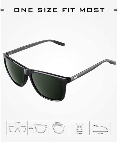 Sport Polarized Sports Sunglasses with Al-Mg Metal Temple for Men Women GQ33 - Black Green - CI187E7705U $17.45