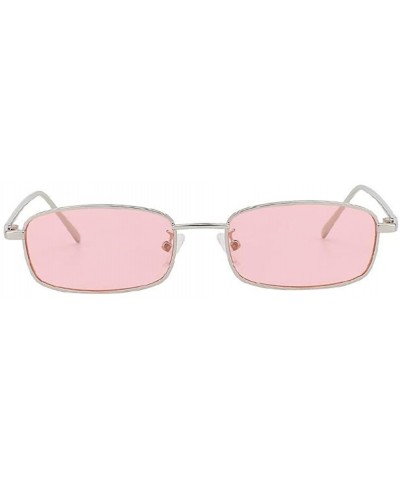 Rectangular Men UV400 Rectangle Retro Vintage Sunglasses Women Fashion Glasses Eyeglasses - Pink - CU18C9NX23H $17.72