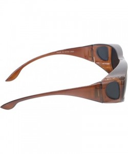 Wrap Unisex Wear Over Prescription Glasses Fitover Sunglasses Polarized Lens UV400 - Brown/Brown - C612GGRGPPB $11.31