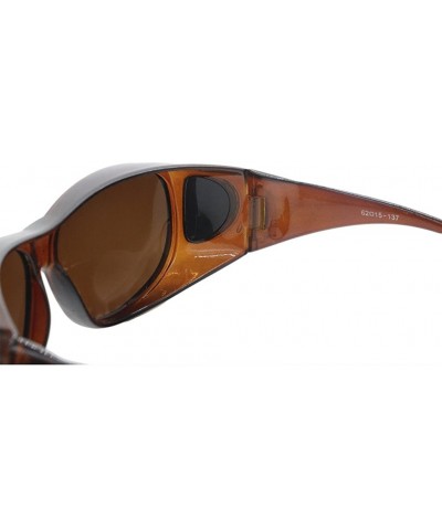 Wrap Unisex Wear Over Prescription Glasses Fitover Sunglasses Polarized Lens UV400 - Brown/Brown - C612GGRGPPB $11.31