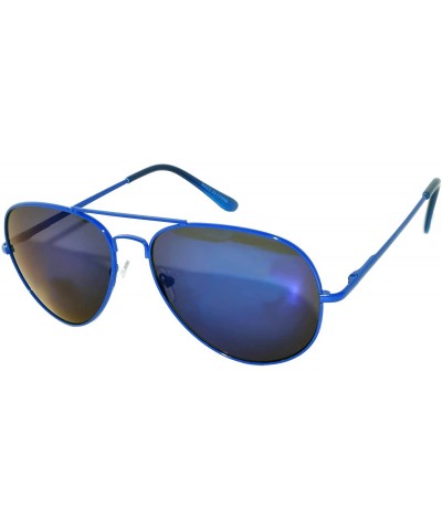 Rectangular Aviator Sunglasses Blue Blue Mirror - C711HQ26VL9 $11.94