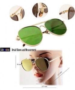 Aviator Mirrored Double Brow Bar Sunglasses 55 mm Flat Lens A004 - Gun Metal/ Mirror - CL18568KOU6 $11.70