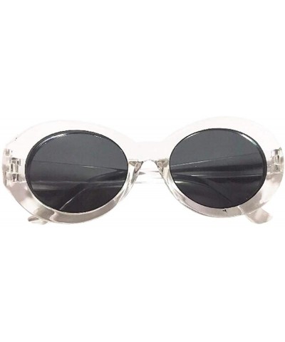 Oversized Vintage Clout Goggles Unisex Round Frame Sunglasses Rapper Oval Shades Grunge Glasses - C - CU18TQWWLW9 $9.28