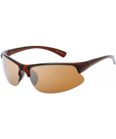 Wrap Men's Speedy Designer Fashion Sports Sunglasses for Baseball Cycling Fishing Golf - Brown - C418U42R4Z7 $11.42