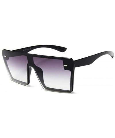 Sport Unisex Polarized Sunglasses Oversized Fashion Shades For Men/Women - Large Black Frame + Gradient Gray Lens - CI18X7TR8...