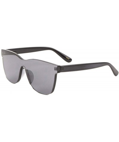 Goggle Tahiti Thick Square Bold Shield Mono Sunglasses - Black Transparent Frame - CT18L9ZY30D $7.86