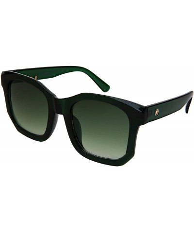 Square Women Casual Square Plastic Sunglasses w/Gradient Lens 34118-KGM - Clear Green Frame/Green Gradient Lens - CL18C4K4QTG...