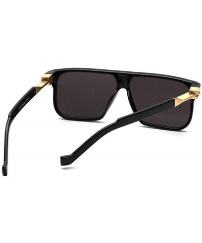 Goggle Fashion Sunglasses Mens Rectangle Men Brand Designer Retro Vintage Glasses Black S6095 - Black - C2197A33G27 $19.93