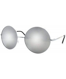 Round John Lennon 60's Vintage Round Hippie Sunglasses P2012 - Silver-mirror Lens - CI12GJFM9FP $10.92