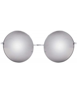 Round John Lennon 60's Vintage Round Hippie Sunglasses P2012 - Silver-mirror Lens - CI12GJFM9FP $10.92
