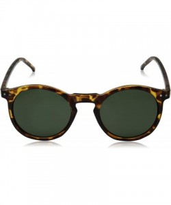 Oval Vintage Retro Horn Rimmed Round Circle Sunglasses with P3 Keyhole Bridge - Tortoise / Smoke - CE11C2N9GHX $9.68