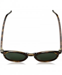 Oval Vintage Retro Horn Rimmed Round Circle Sunglasses with P3 Keyhole Bridge - Tortoise / Smoke - CE11C2N9GHX $9.68