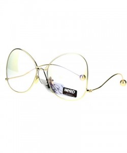 Butterfly Womens Fashion Clear Lens Glasses Unique Low Curved Ball Tip Temple - Gold - CG186TMO5Y2 $12.66